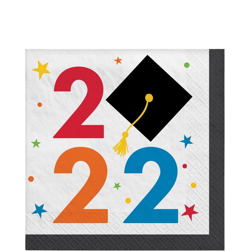 Multicolor Congrats 2022 Graduation Paper Lunch Napkins, 6.5in, 40ct
