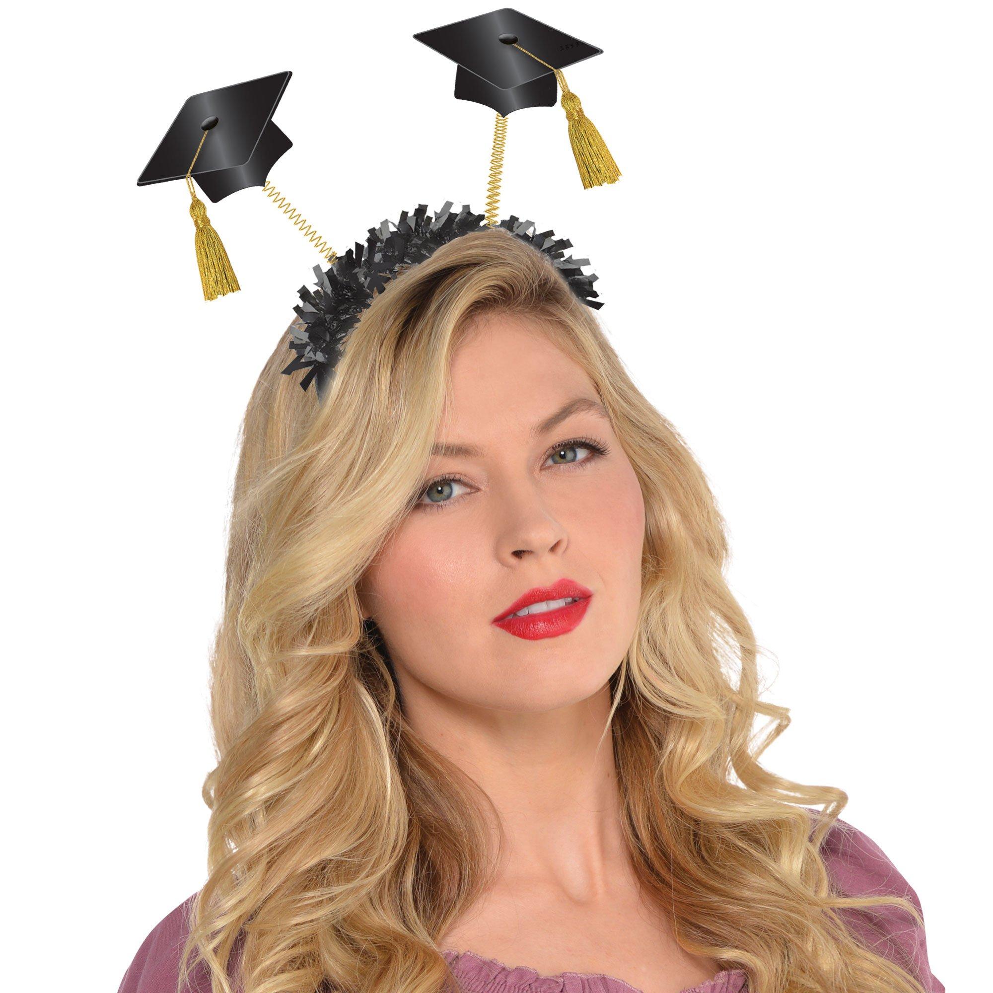 Grad Caps Fabric & Tinsel Head Bopper, 9.3in x 9.6in