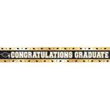 Black & Gold Congrats Grad Foil Banner, 9ft