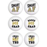 Smart AF Graduation Plastic Pong Balls, 1.5in, 6ct