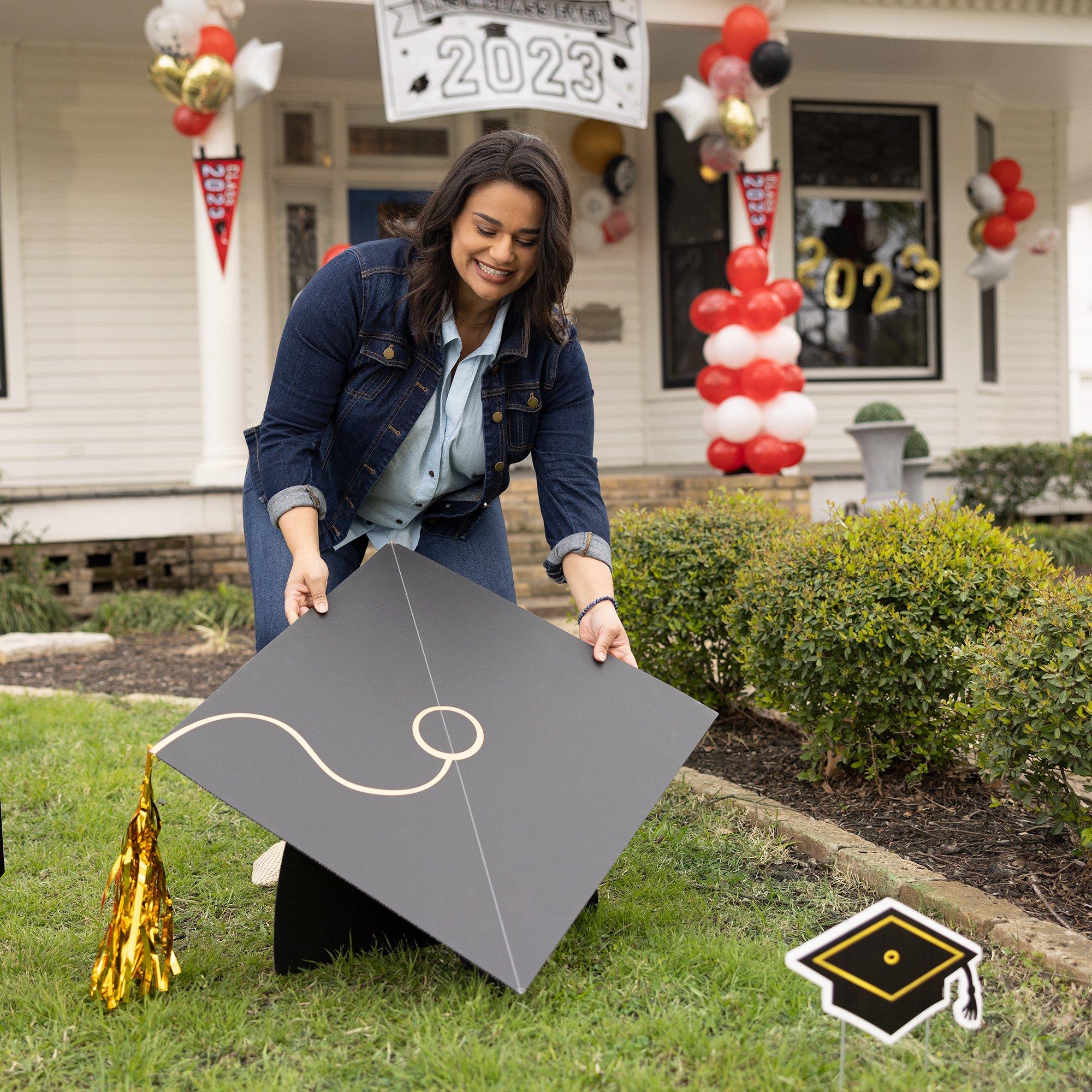 Grad Cap Yard Sign, 35in x 20in