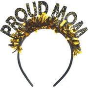 Glitter Black & Gold Proud Mom Graduation Headband
