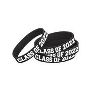 Black Class of 2022 Graduation Rubber Bracelet, 3.25in