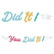 Glitter Follow Your Dreams Graduation Cardstock & Ribbon Letter Banner, 12ft