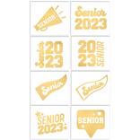 Metallic Gold Senior 2023 Graduation Tattoos, 8ct