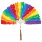 Rainbow Marabou Fan, 9in