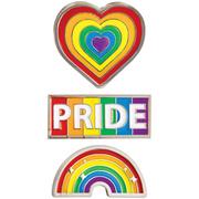 Rainbow Pride Enamel Pins, 3ct