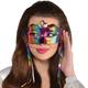 Sequined Rainbow Fabric Masquerade Mask, 7in x 3.2in