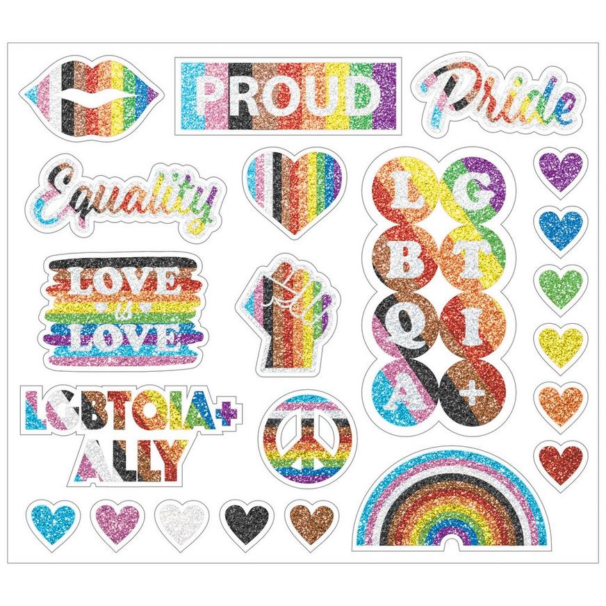 Glitter Rainbow Pride LGBTQ Body Jewelry, 23ct