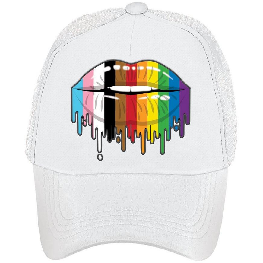 Rainbow LGBTQ Fabric & Plastic Baseball Hat, 7.5in x 5in