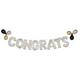 Air-Filled Congrats Gold Confetti Balloon Phrase Banner, 16in Letters