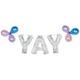 Air-Filled Yay Multicolor Confetti Balloon Phrase Banner, 16in Letters