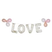 Air-Filled Love Gold Confetti Balloon Phrase Banner, 16in Letters