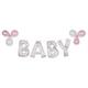 Air-Filled Baby Pink Confetti Balloon Phrase Banner, 16in Letters