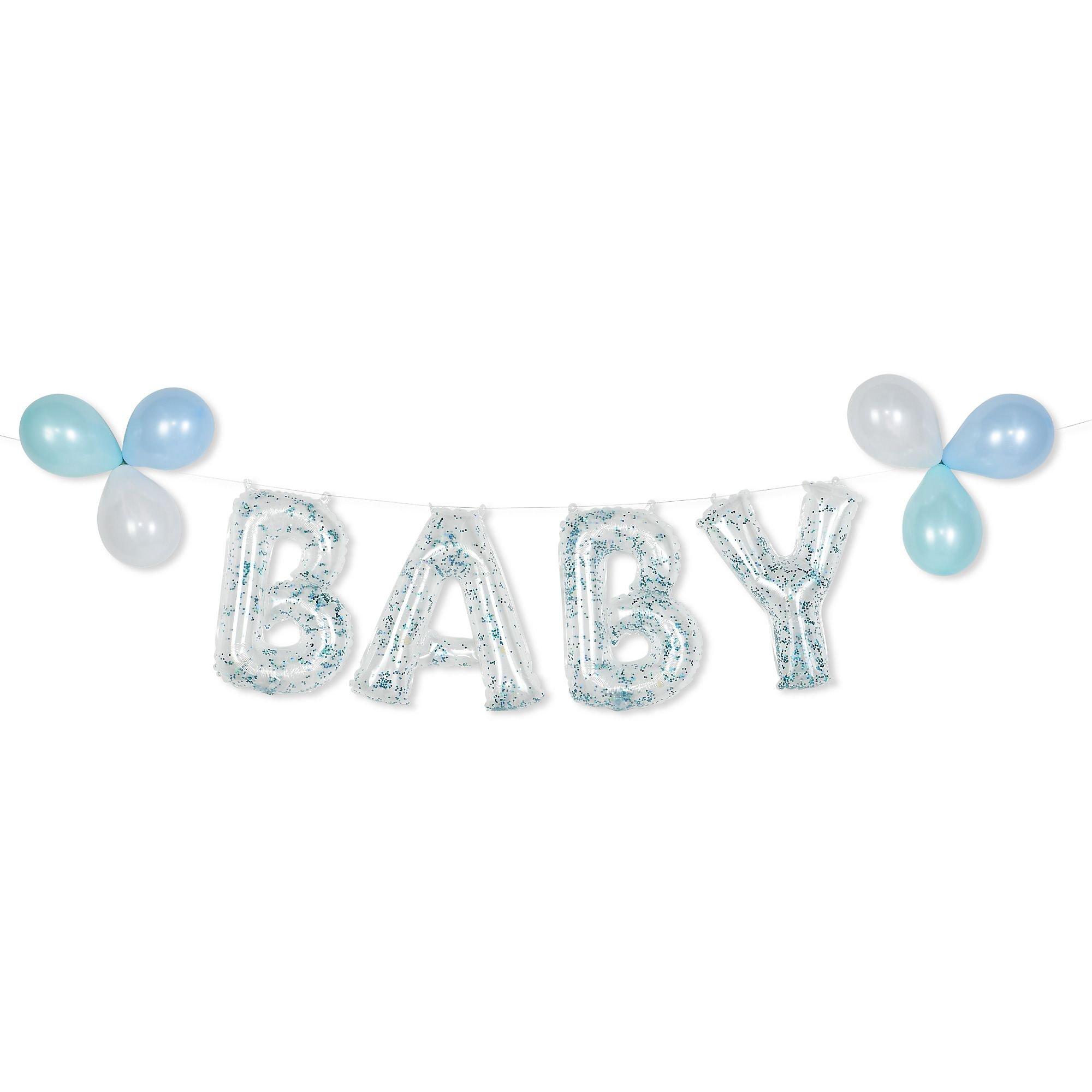 BOY GIRL Balloons Connected Letters Word Foil Baby Shower Air