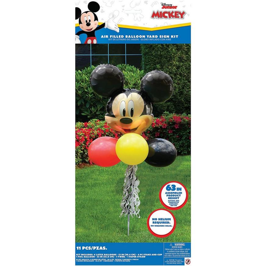 Air-filled Mickey Mouse Foil & Latex Balloon Yard Sign, 5.25ft