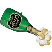 Cheers Champagne Bottle Foil Balloon, 16in x 47.5in, with Latex Balloons
