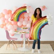 Half Rainbow Foil Balloon, 45.5in x 31in, with Latex Balloons