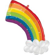 Half Rainbow Foil Balloon, 45.5in x 31in, with Latex Balloons