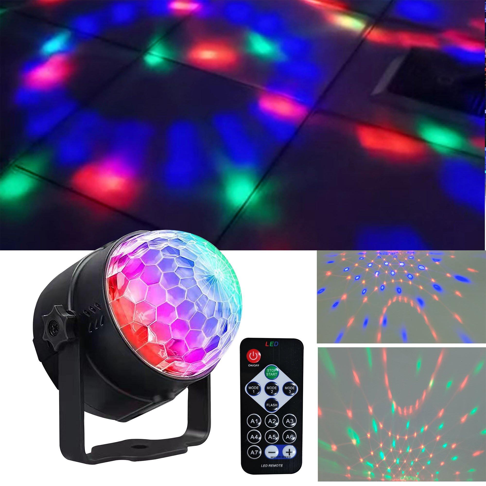 Projecteur LED disco 3 W à motifs mobiles et 3 coloris