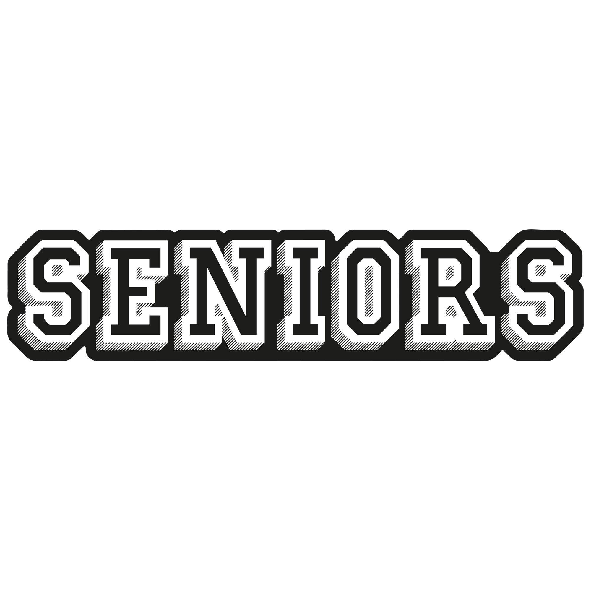 White & Black Classic Seniors Corrugated Cardboard Yard Sign, 35in x ...