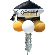 Air-filled Congrats Grad Foil & Latex Balloon Yard Sign, 5.3ft - Achievement is Key