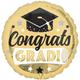 Gold Congrats Grad! Foil Balloon, 17in