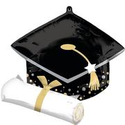 Black Grad Cap & Diploma Foil Balloon, 25in