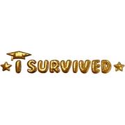 Metallic Gold I Survived Graduation Wall Decal, 23.5in