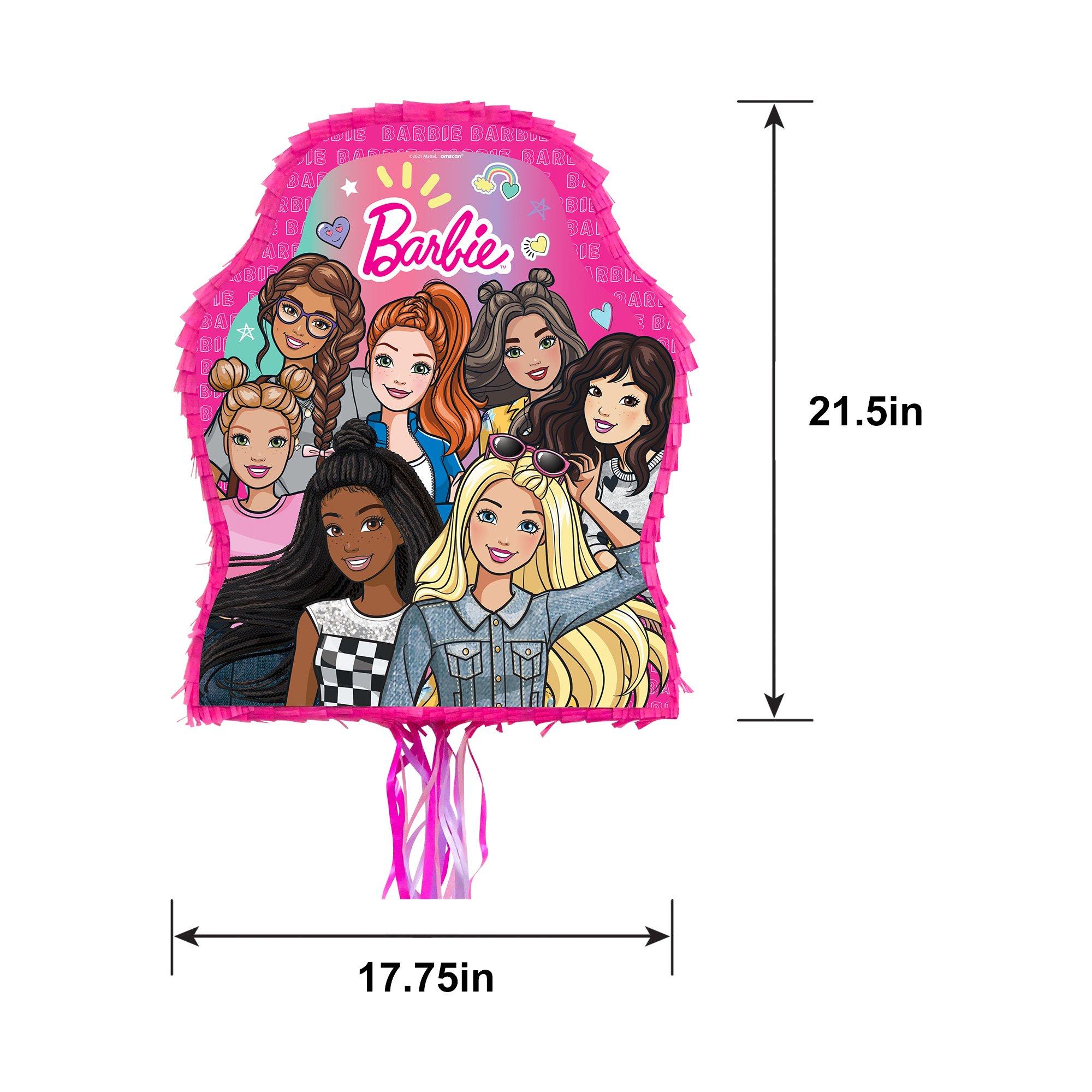 Pull String Barbie Dream Together Cardstock & Tissue Paper Pinata, 17.75in x 21.5in