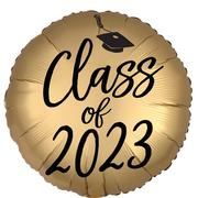 Satin Gold Class of 2023 Foil Graduation Balloon, 17in