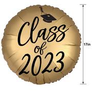 Satin Gold Class of 2023 Foil Graduation Balloon, 17in