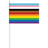 Rainbow LGBTQ Fabric & Plastic Flag, 9in x 14.5in