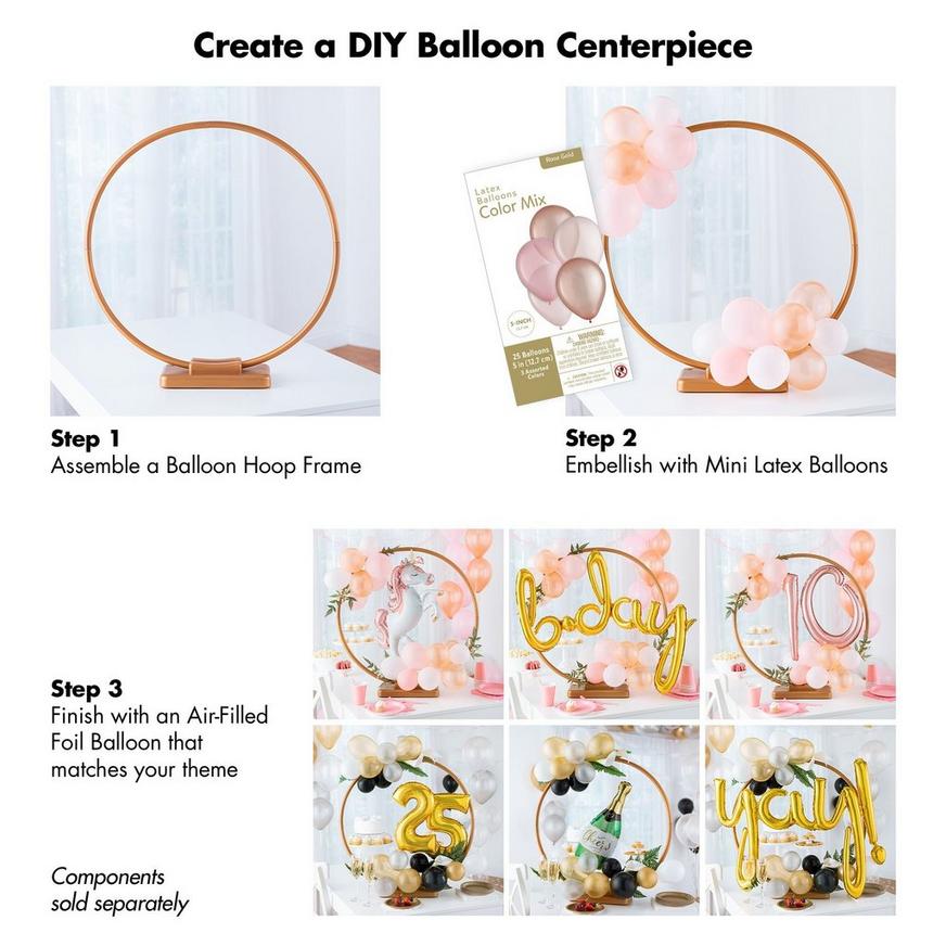 Air-Filled Rose Gold & Pink Congrats Tabletop or Hangable Balloon Hoop Kit
