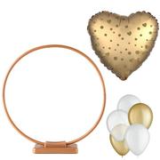 Air-Filled Gold Heart Tabletop or Hangable Balloon Hoop Kit