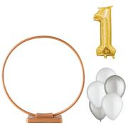 Air-Filled Gold Number (1) Tabletop or Hangable Balloon Hoop Kit