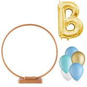 Air-Filled Gold & Blue Letter (B) Tabletop or Hangable Balloon Hoop Kit