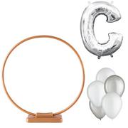 Air-Filled Silver Letter (C) Tabletop or Hangable Balloon Hoop Kit