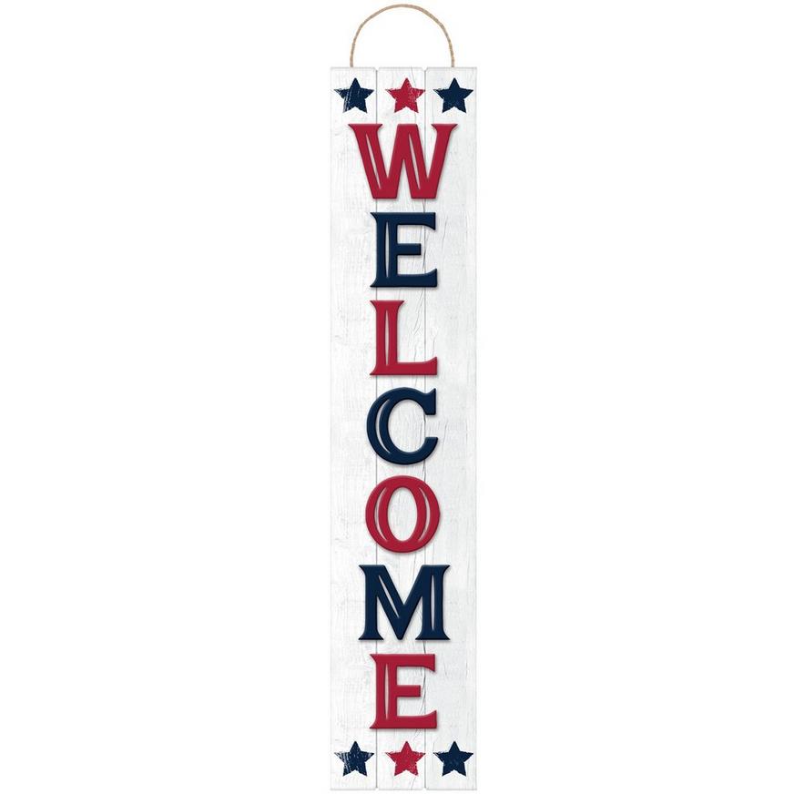 Patriotic Welcome MDF Sign, 46.8in