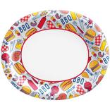 Grillin' and Chillin' Oval Paper Plates, 12in, 20ct
