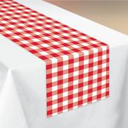 Red Gingham Paper Table Runner, 13ft x 27in