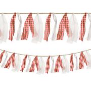 Red Gingham Ribbon Fabric Garland, 6ft