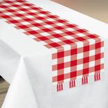 Red Gingham Fabric Table Runner, 13ft x 27in