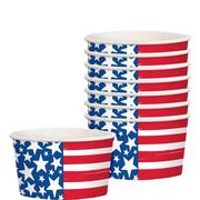 Patriotic Stars & Stripes Paper Treat Cups, 9.5oz, 8ct