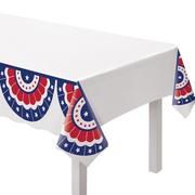 Patriotic Bunting Plastic Table Cover, 54in x 102in