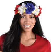 Light-Up Patriotic Flower Head Wreath