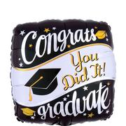 Congrats Graduate Square Foil Balloon, 17in