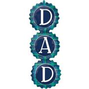 Blue & Green Plaid Father's Day Stacked Foil Balloon, 13in x 38in