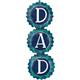 Blue & Green Plaid Dad Father's Day Stacked Foil Balloon, 13in x 38in