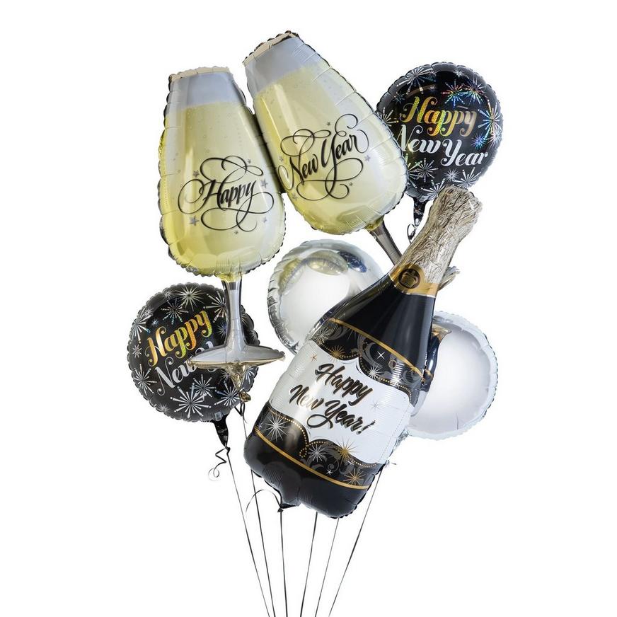Toast the New Year Foil Balloon Bouquet, 6pc